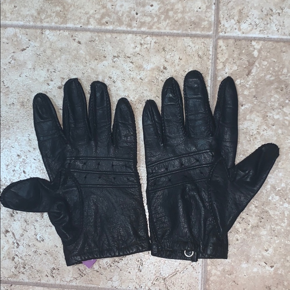 GRANDOE BLACK LEATHER GLOVES